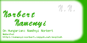 norbert namenyi business card