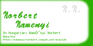 norbert namenyi business card